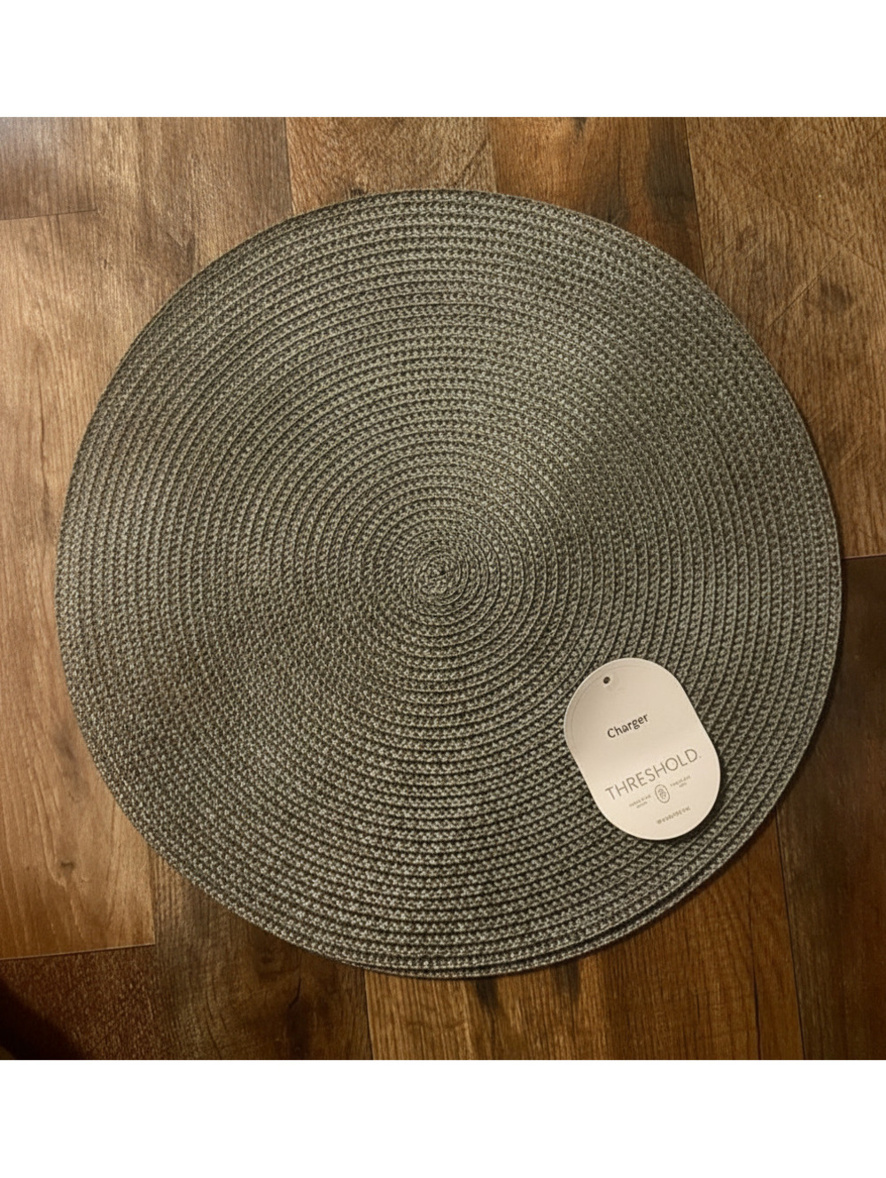 Set of 3 Threshold Dark Gray Charger Plate 15 in